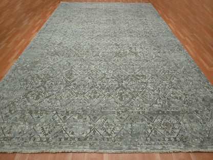 Oushak hand-knotted wool rug in Gray, 11'9" x 14'10" — SKU O075740 (view 2)