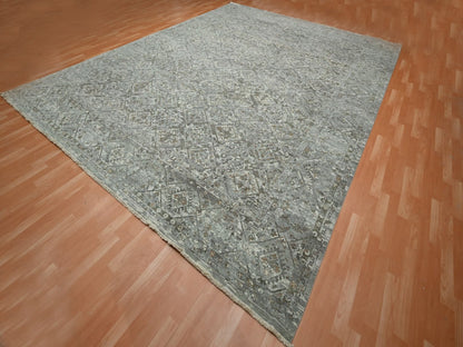 Oushak hand-knotted wool rug in Gray, 11'9" x 14'10" — SKU O075740 (view 3)