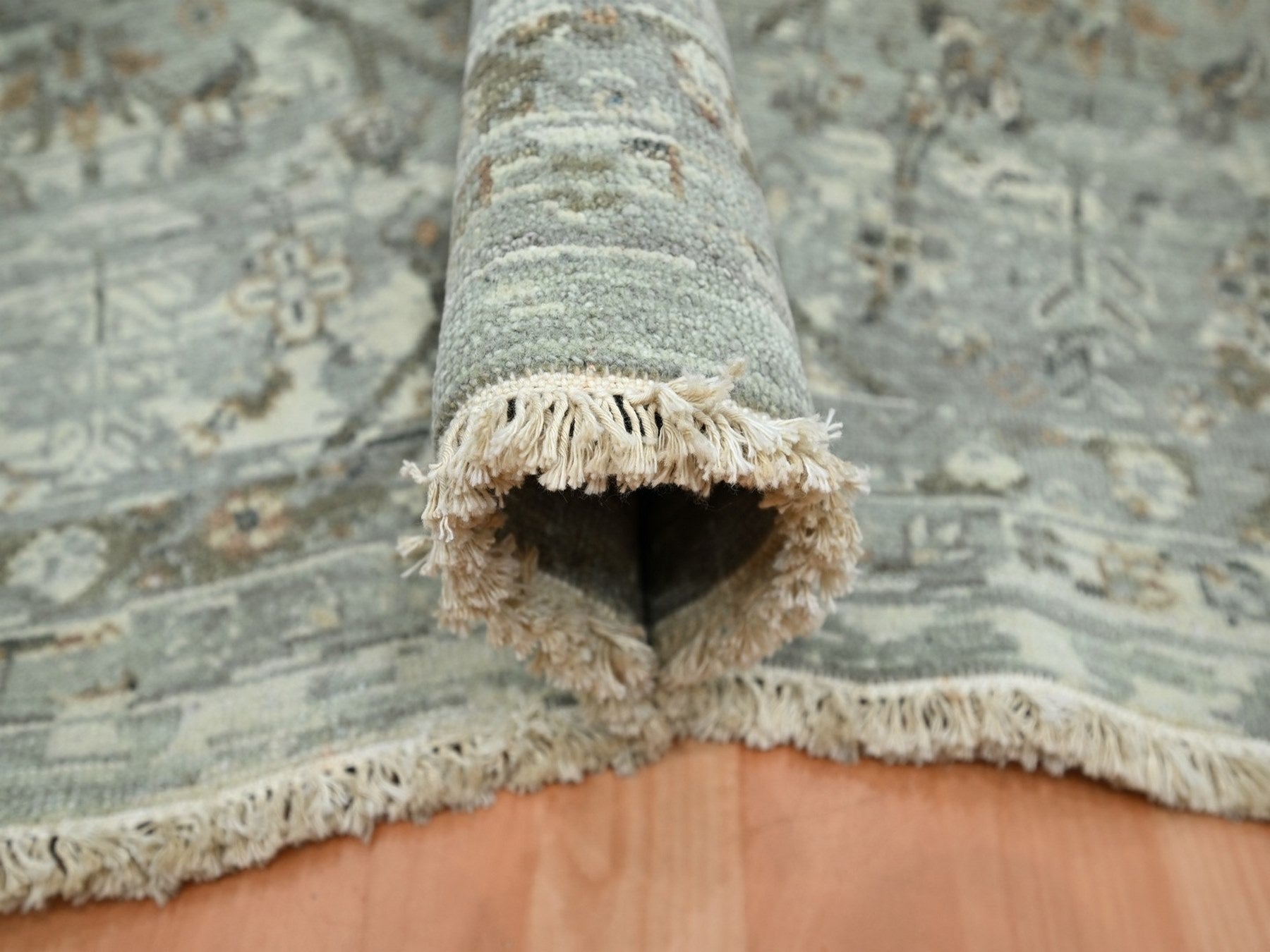 Oushak hand-knotted wool rug in Gray, 11'9" x 14'10" — SKU O075740 (view 5)
