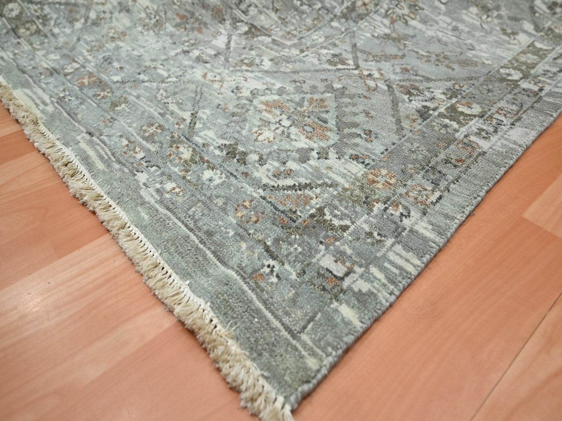 Oushak hand-knotted wool rug in Gray, 11'9" x 14'10" — SKU O075740 (view 6)