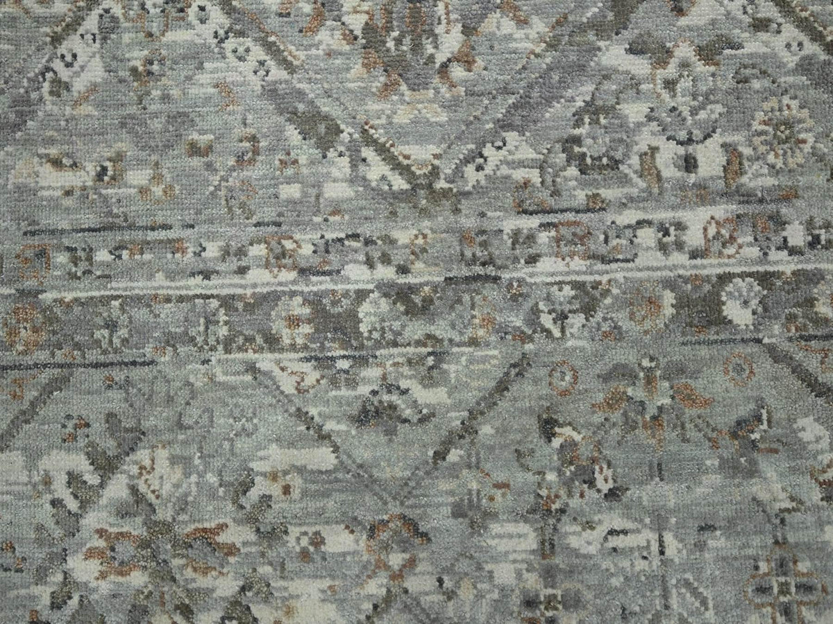 Oushak hand-knotted wool rug in Gray, 11'9" x 14'10" — SKU O075740 (view 8)
