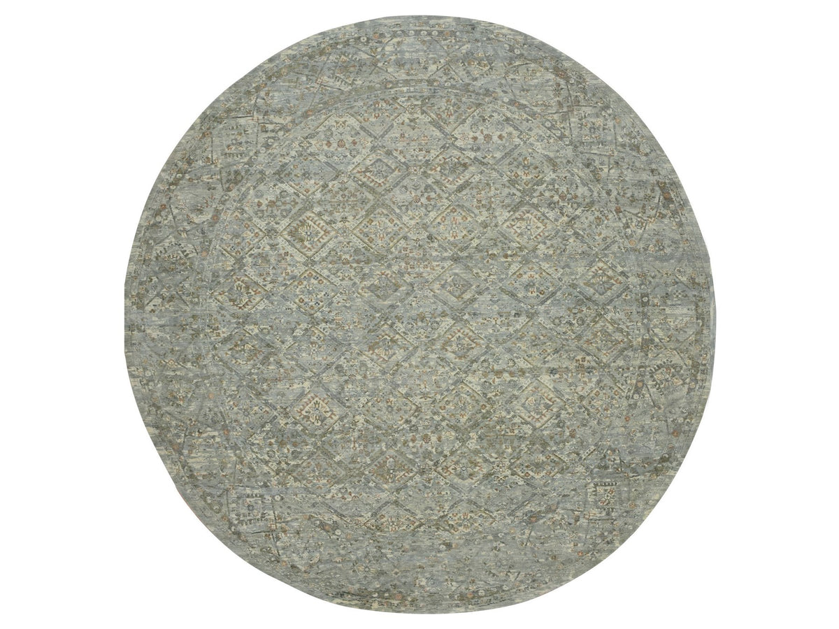 Oushak hand-knotted wool rug in Gray, 11'7" x 11'7" — SKU O075741