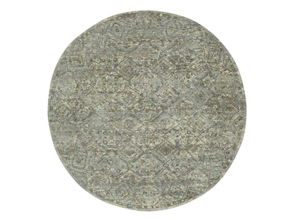 Oushak hand-knotted wool rug in Gray, 7'9" x 7'10" — SKU O075743
