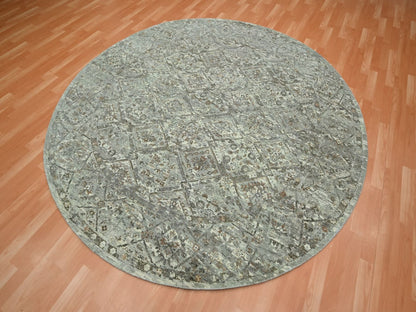 Oushak hand-knotted wool rug in Gray, 7'9" x 7'10" — SKU O075743 (view 3)