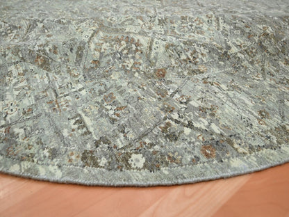 Oushak hand-knotted wool rug in Gray, 7'9" x 7'10" — SKU O075743 (view 6)