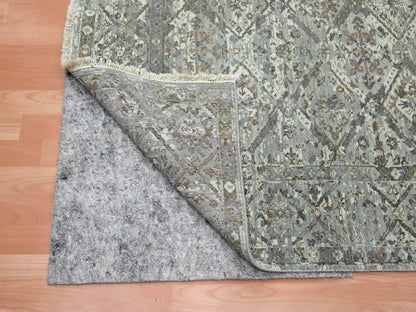 Oushak hand-knotted wool rug in Gray, 5'11" x 9' — SKU O075745 (view 4)