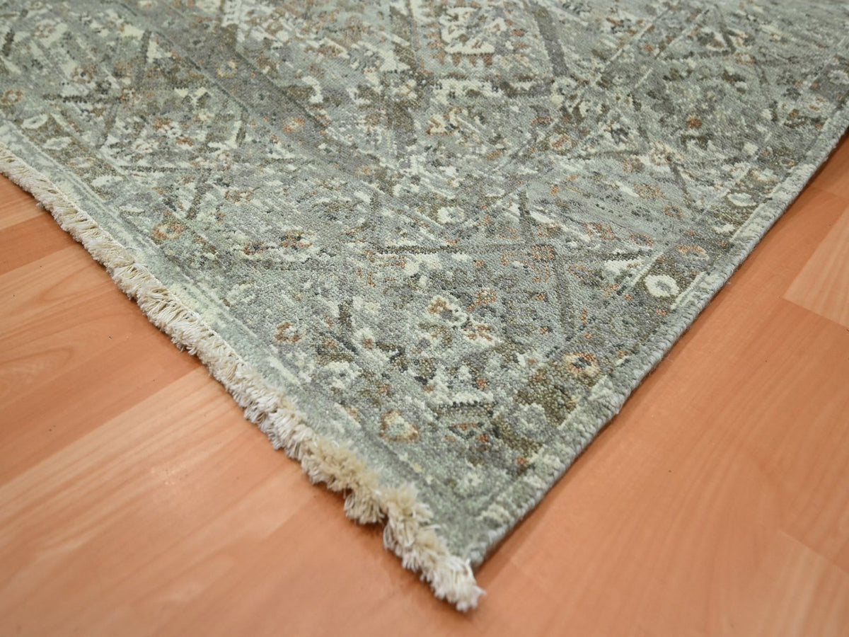 Oushak hand-knotted wool rug in Gray, 5'11" x 9' — SKU O075745 (view 6)