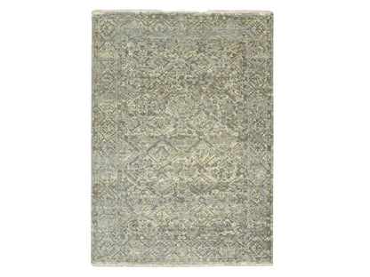 Oushak hand-knotted wool rug in Gray, 5' x 7' — SKU O075746