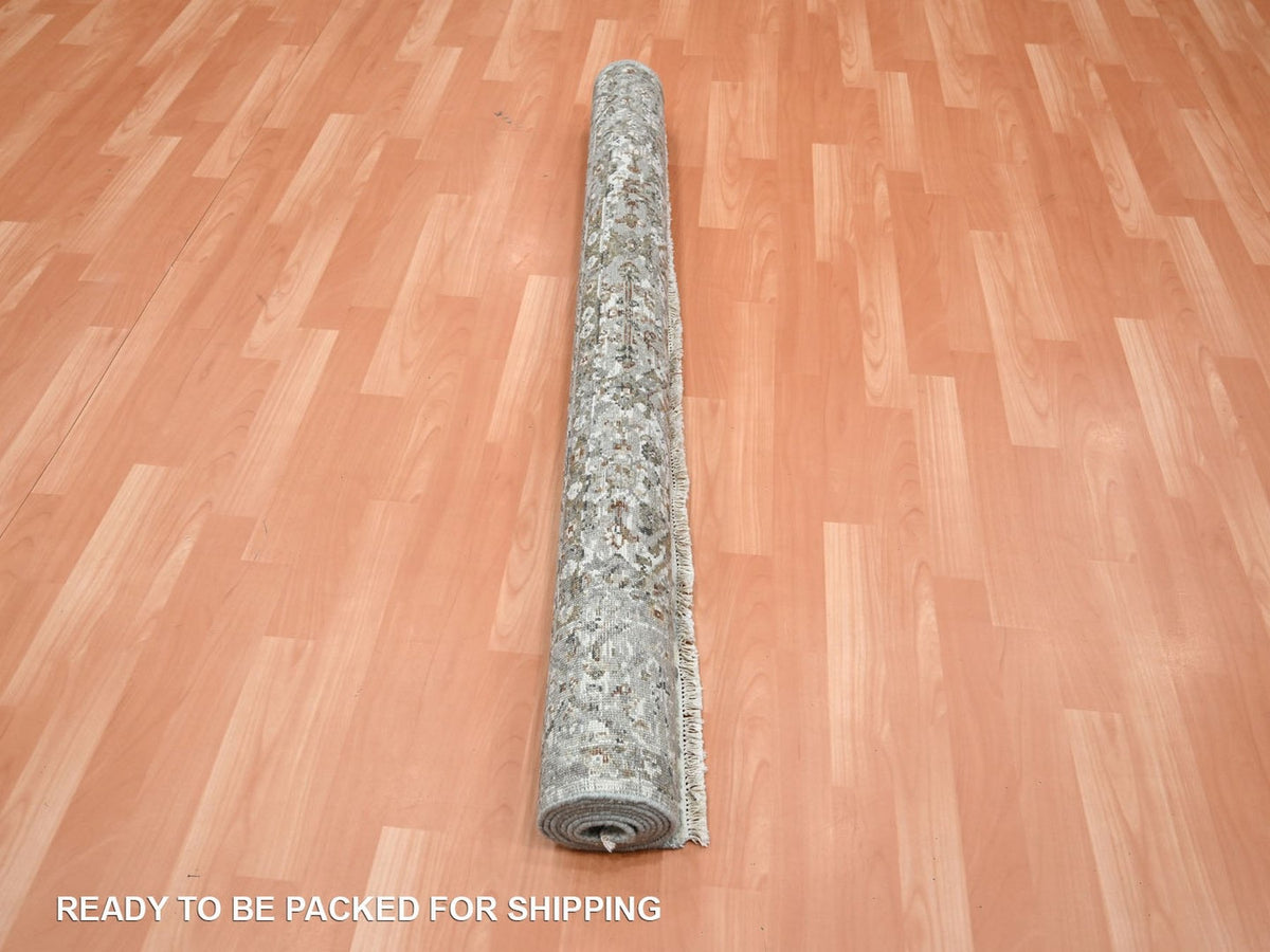 Oushak hand-knotted wool rug in Gray, 5' x 7' — SKU O075746 (view 5)