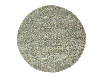 Oushak hand-knotted wool rug in Gray, 5'10" x 5'10" — SKU O075747