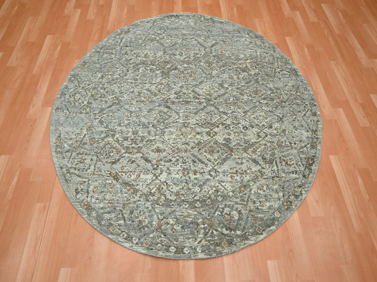 Oushak hand-knotted wool rug in Gray, 5'10" x 5'10" — SKU O075747 (view 2)