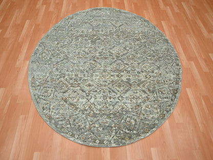 Oushak hand-knotted wool rug in Gray, 5'10" x 5'10" — SKU O075747 (view 2)