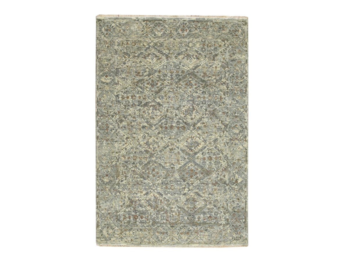 Oushak hand-knotted wool rug in Gray, 3'10" x 5'10" — SKU O075748