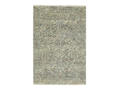Oushak hand-knotted wool rug in Gray, 3'10" x 5'10" — SKU O075748