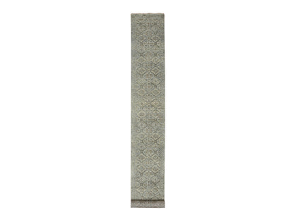 Oushak hand-knotted wool runner in Gray, 2'4" x 21'8" — SKU O075749