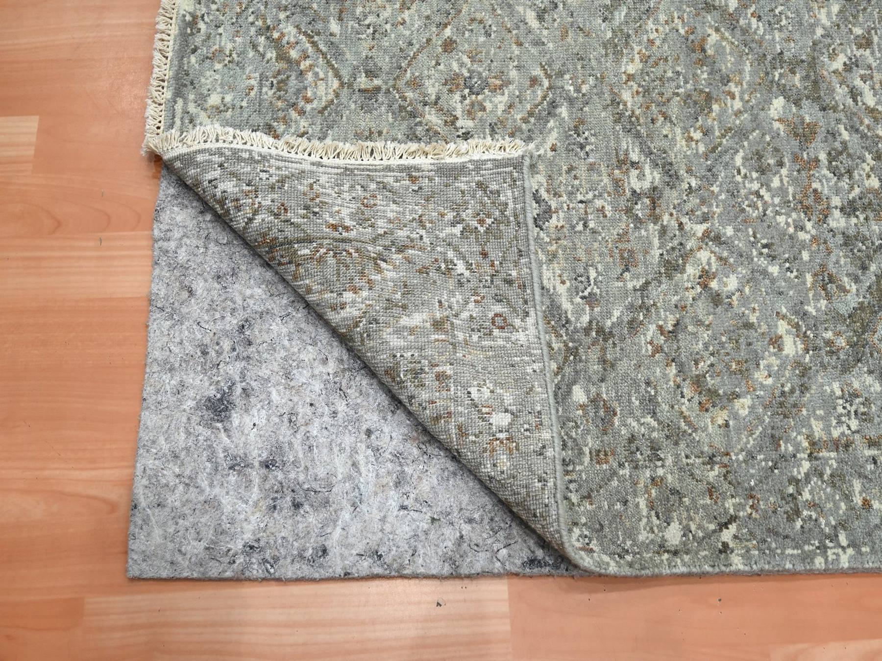 Oushak hand-knotted wool runner in Gray, 2'4" x 21'8" — SKU O075749 (view 3)