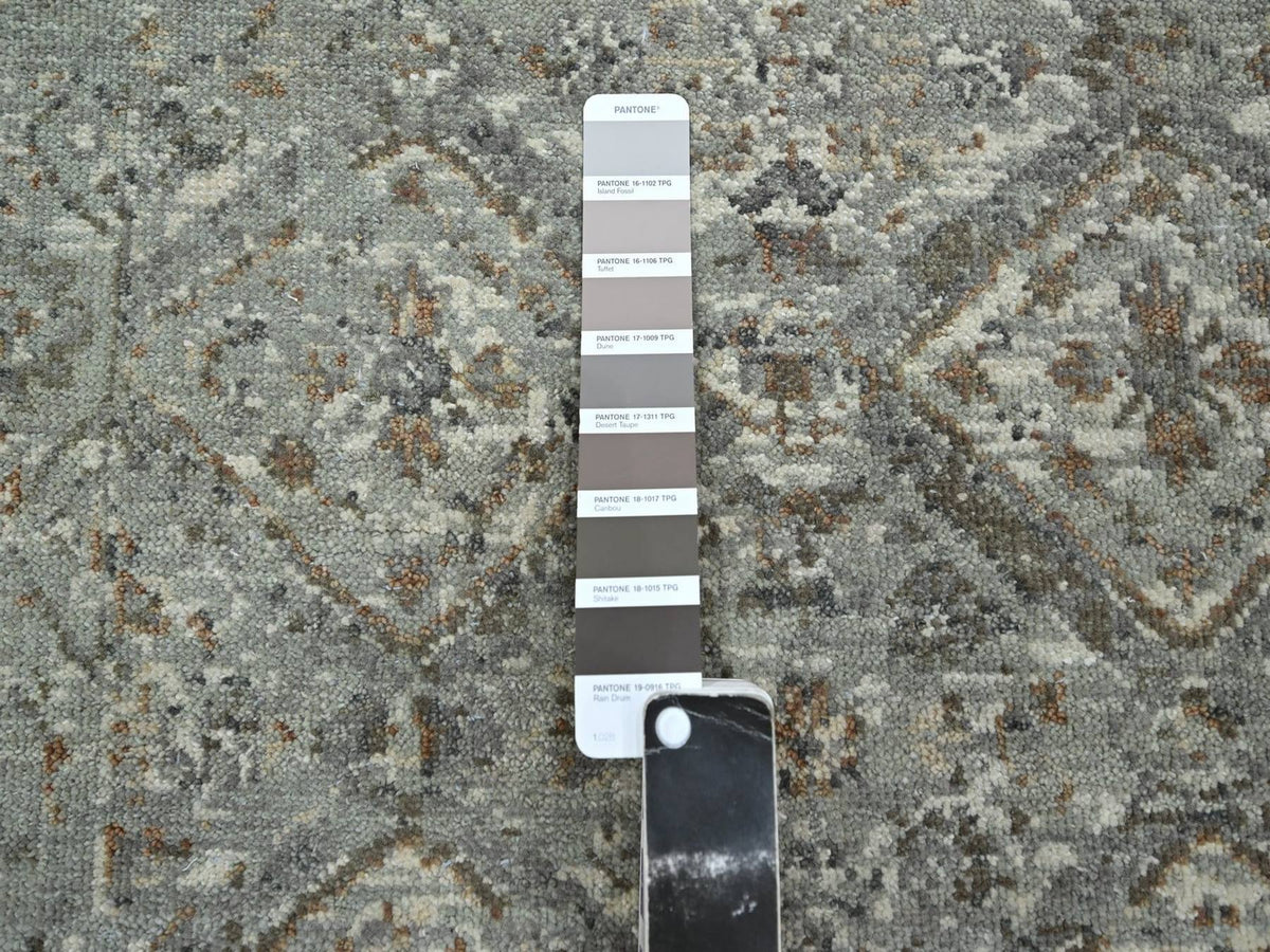 Oushak hand-knotted wool runner in Gray, 2'4" x 21'8" — SKU O075749 (view 4)