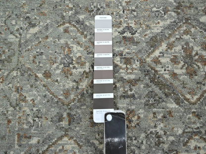 Oushak hand-knotted wool runner in Gray, 2'4" x 21'8" — SKU O075749 (view 4)