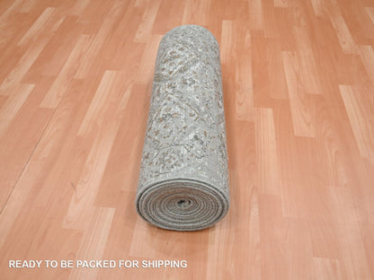 Oushak hand-knotted wool runner in Gray, 2'4" x 21'8" — SKU O075749 (view 5)
