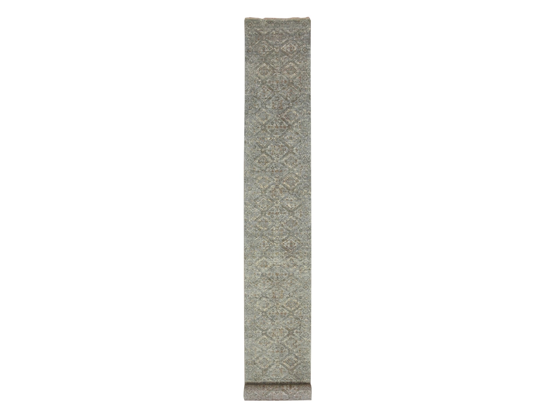 Oushak hand-knotted wool runner in Gray, 2'5" x 24'10" — SKU O075750