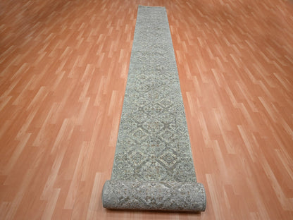 Oushak hand-knotted wool runner in Gray, 2'5" x 24'10" — SKU O075750 (view 2)