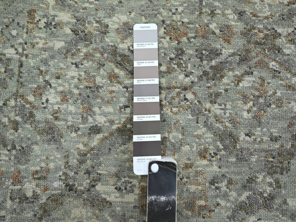Oushak hand-knotted wool runner in Gray, 2'5" x 24'10" — SKU O075750 (view 4)