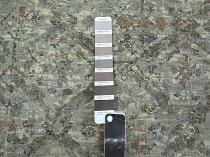 Oushak hand-knotted wool runner in Gray, 2'5" x 24'10" — SKU O075750 (view 4)