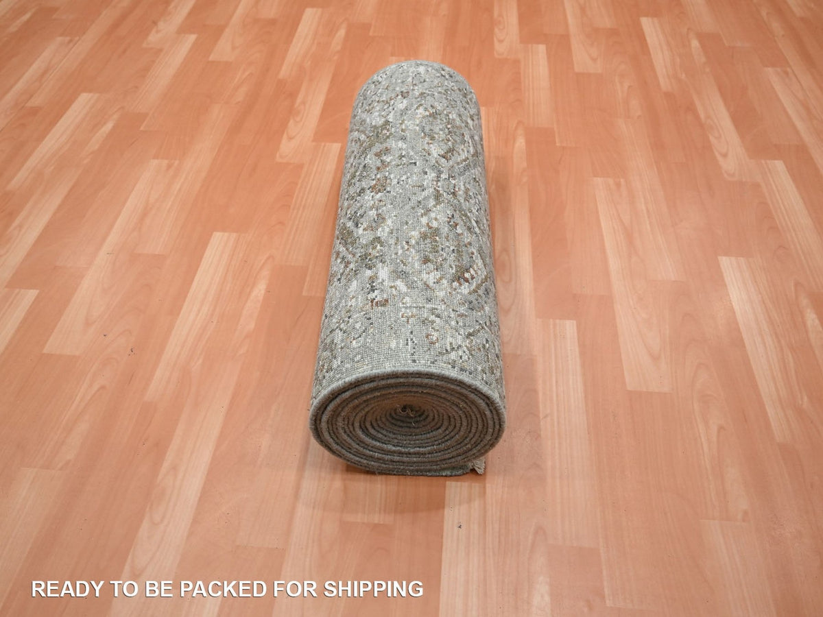 Oushak hand-knotted wool runner in Gray, 2'5" x 24'10" — SKU O075750 (view 5)