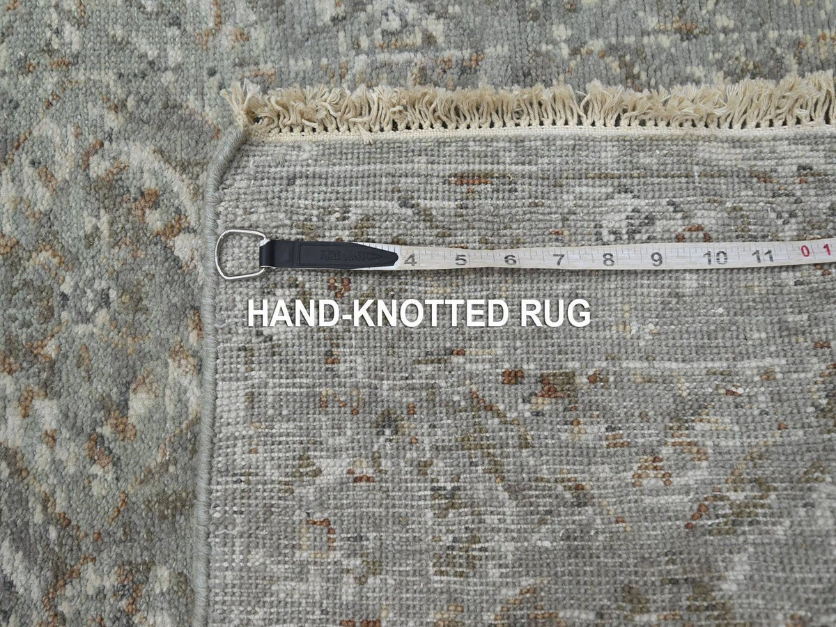 Oushak hand-knotted wool runner in Gray, 2'5" x 24'10" — SKU O075750 (view 7)