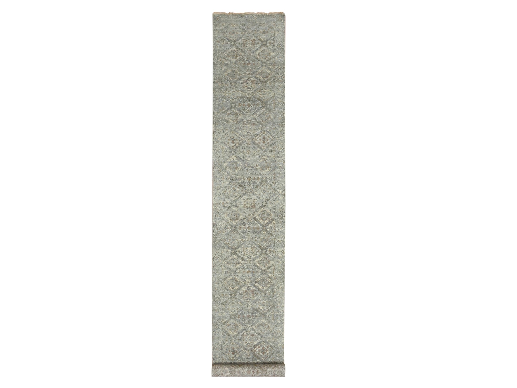 Oushak hand-knotted wool runner in Gray, 2'6" x 18'1" — SKU O075751