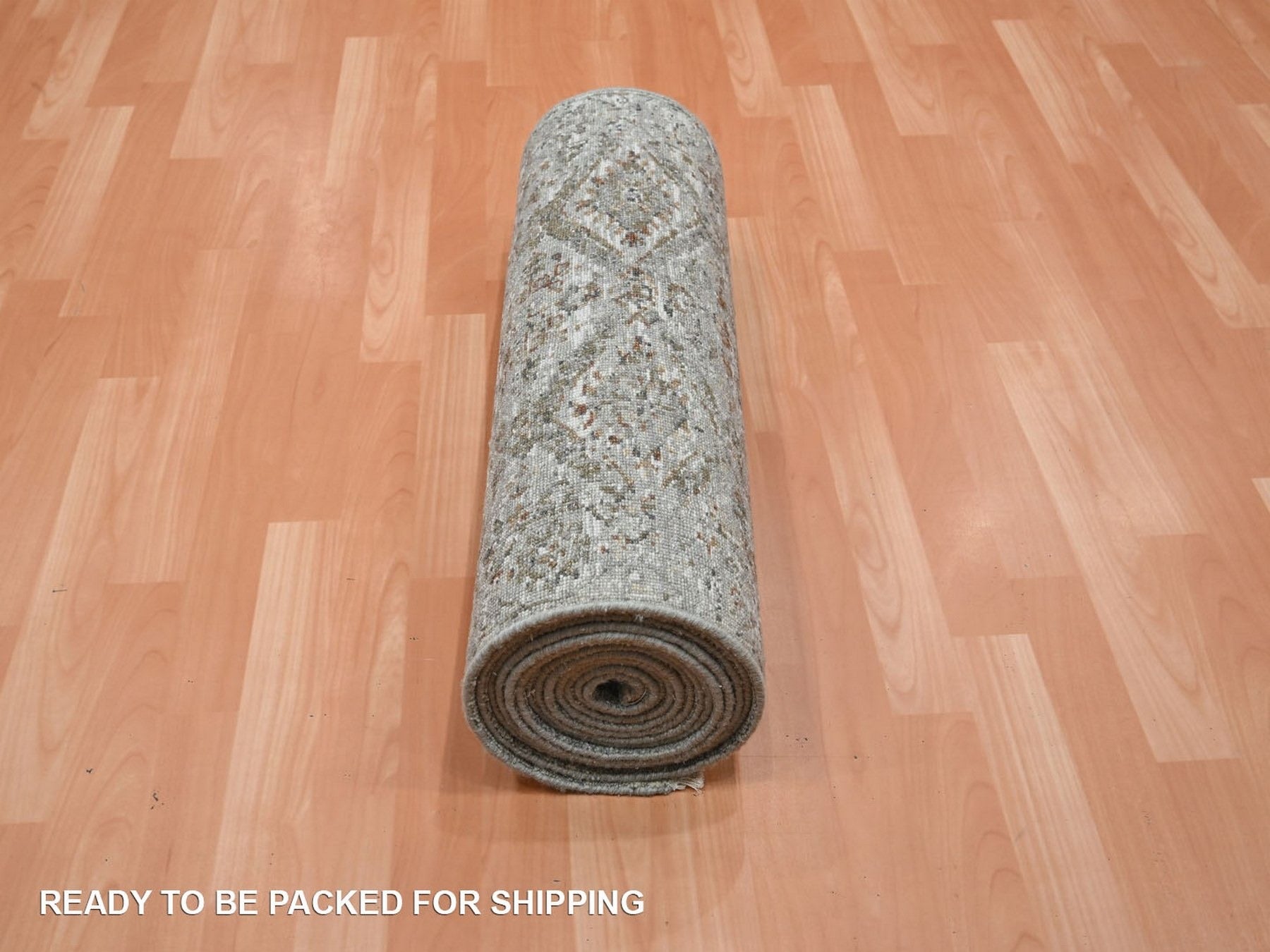 Oushak hand-knotted wool runner in Gray, 2'6" x 18'1" — SKU O075751 (view 5)