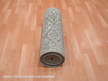 Oushak hand-knotted wool runner in Gray, 2'6" x 18'1" — SKU O075751 (view 5)