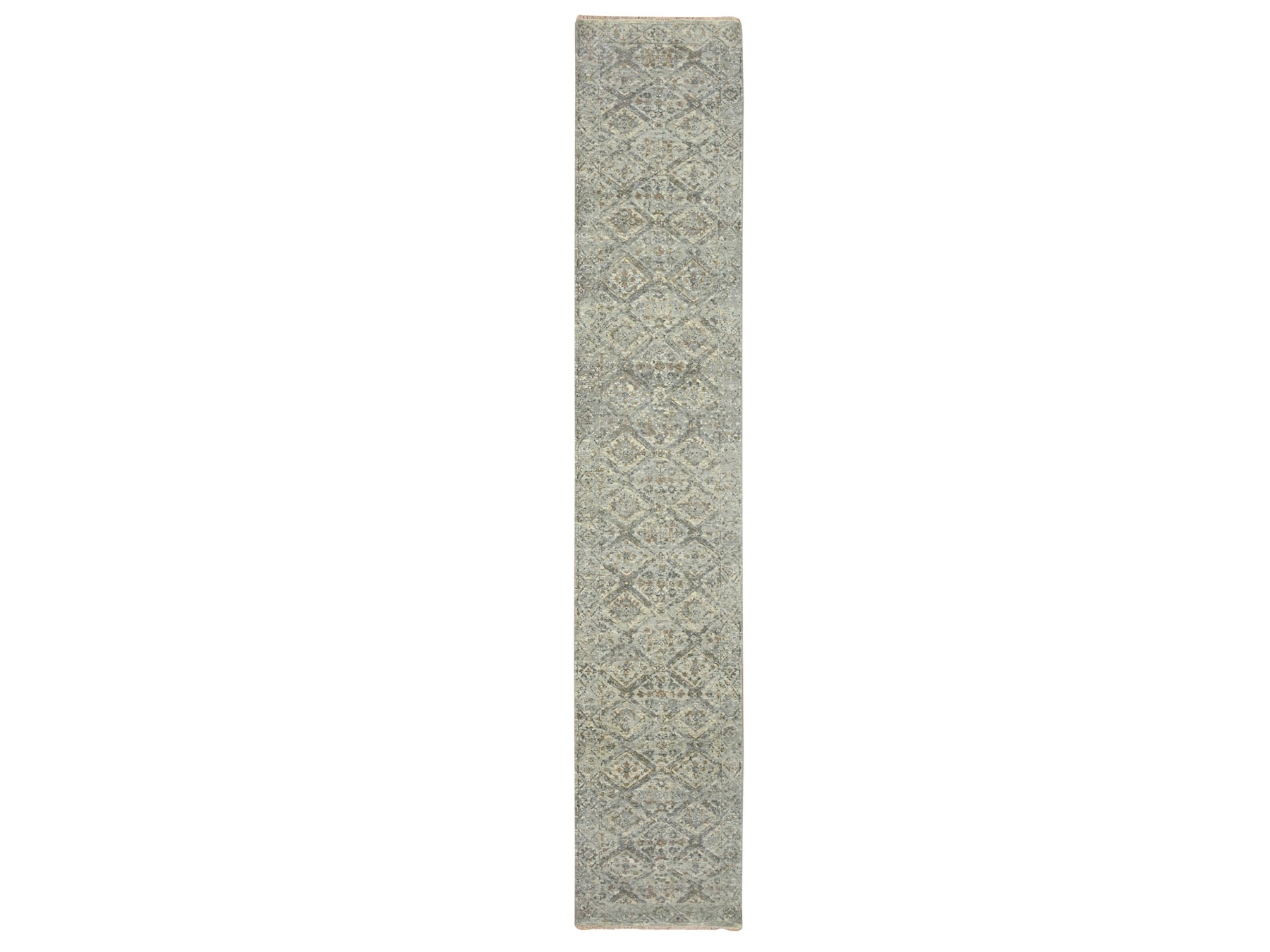 Oushak hand-knotted wool runner in Gray, 2'5" x 14' — SKU O075752