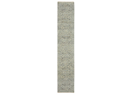 Oushak hand-knotted wool runner in Gray, 2'5" x 14' — SKU O075752