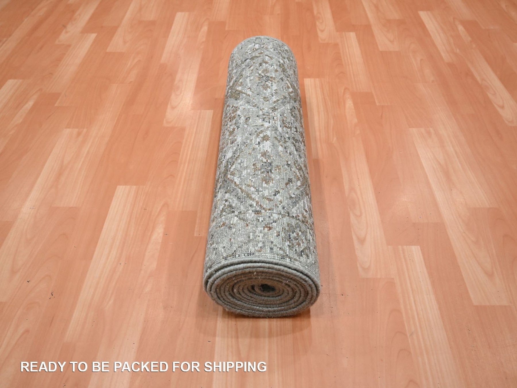 Oushak hand-knotted wool runner in Gray, 2'5" x 14' — SKU O075752 (view 5)