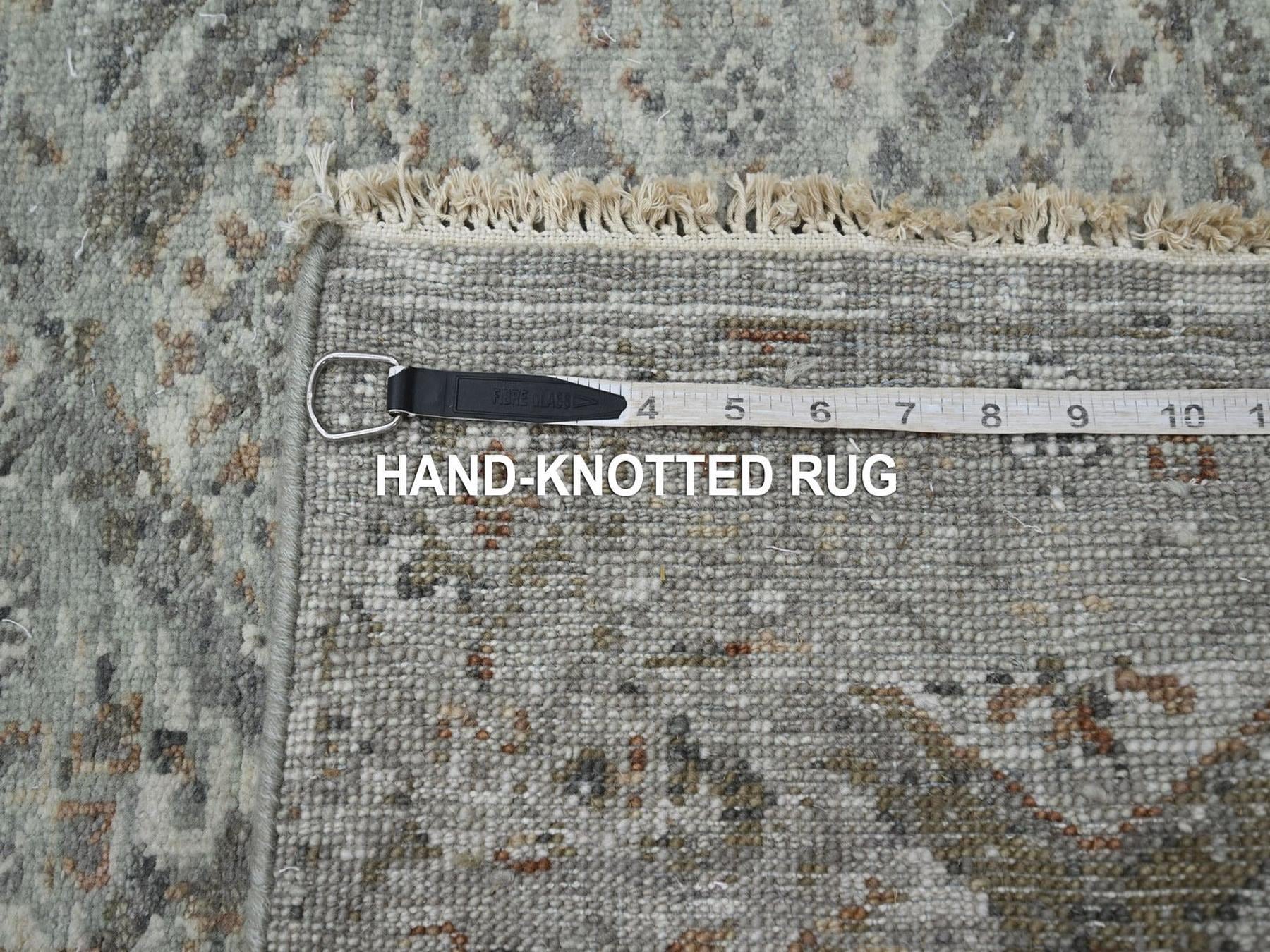 Oushak hand-knotted wool runner in Gray, 2'5" x 14' — SKU O075752 (view 7)