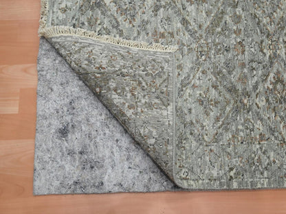 Oushak hand-knotted wool runner in Gray, 2'5" x 12' — SKU O075753 (view 3)