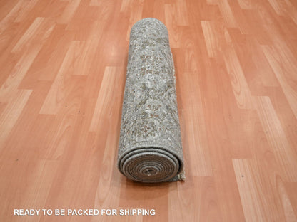 Oushak hand-knotted wool runner in Gray, 2'5" x 12' — SKU O075753 (view 5)