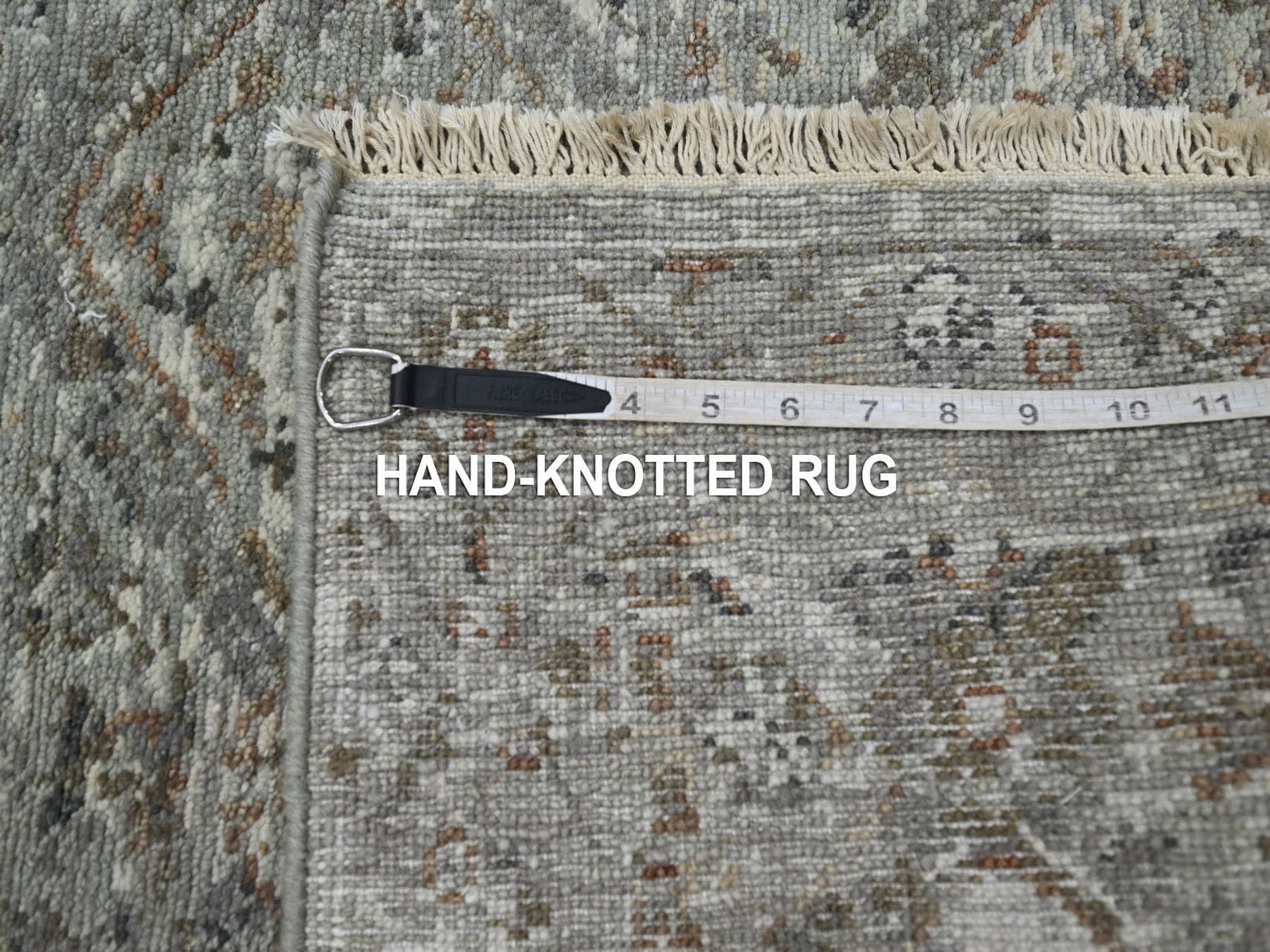 Oushak hand-knotted wool runner in Gray, 2'5" x 12' — SKU O075753 (view 7)