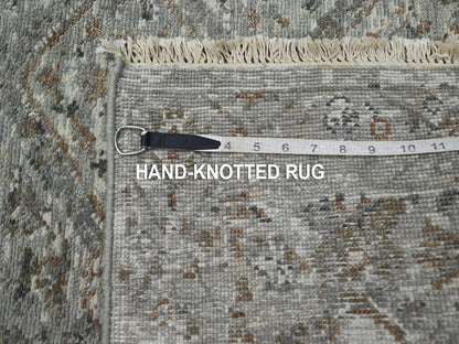 Oushak hand-knotted wool runner in Gray, 2'5" x 12' — SKU O075753 (view 7)