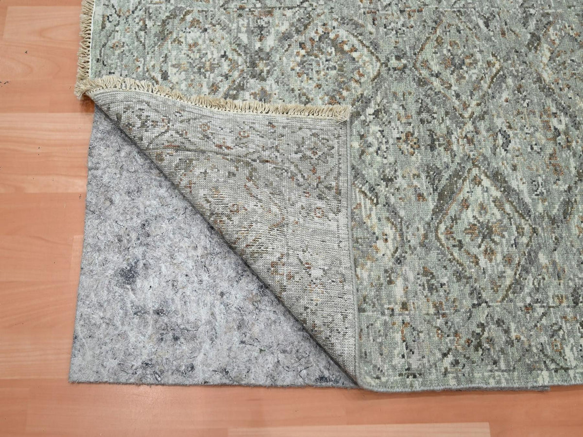Oushak hand-knotted wool runner in Gray, 2'5" x 9'11" — SKU O075754 (view 3)