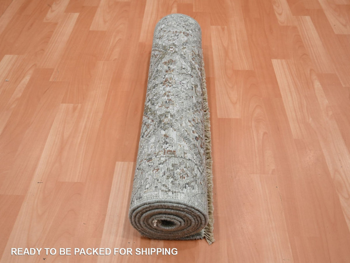 Oushak hand-knotted wool runner in Gray, 2'5" x 9'11" — SKU O075754 (view 5)