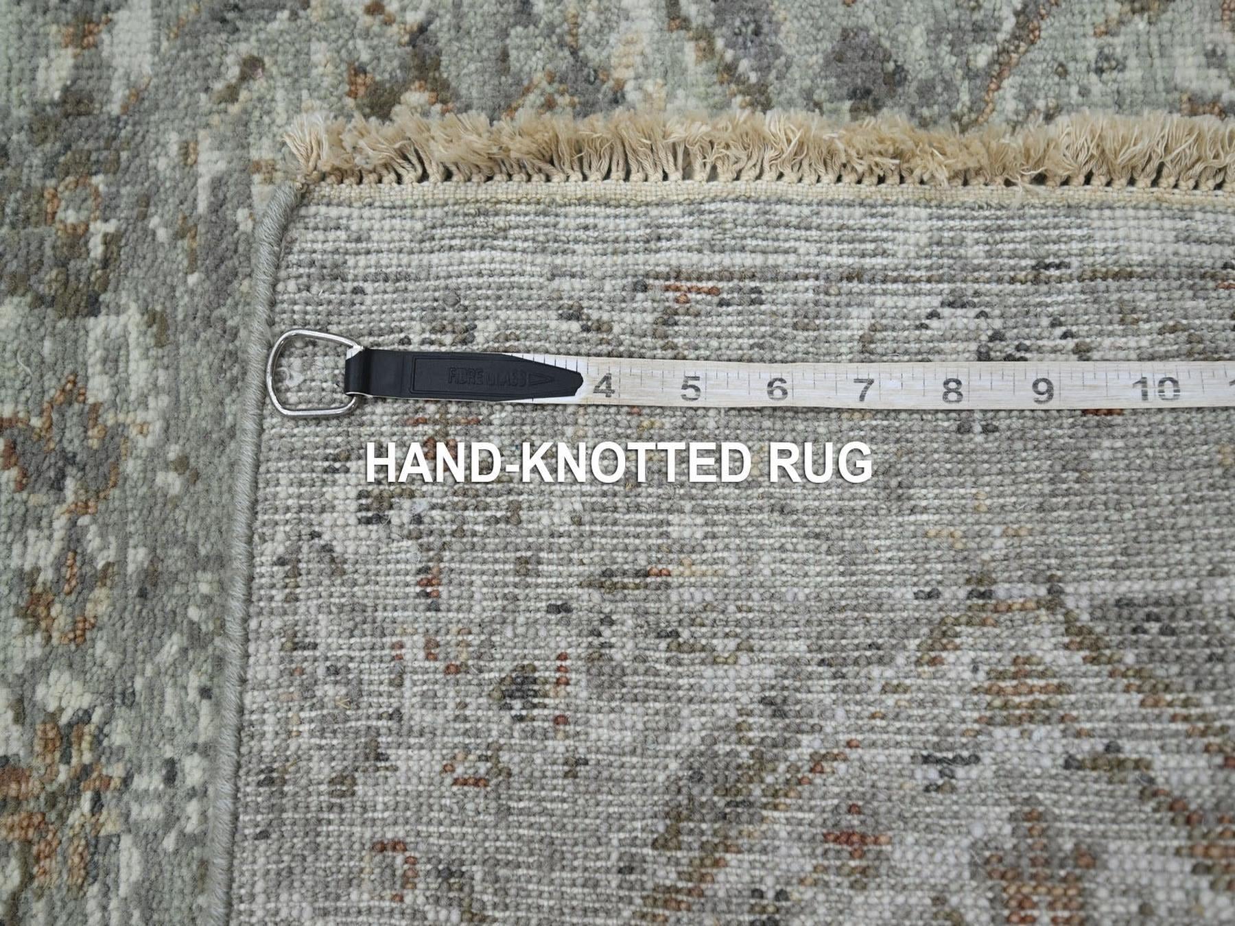 Oushak hand-knotted wool runner in Gray, 2'5" x 9'11" — SKU O075754 (view 7)