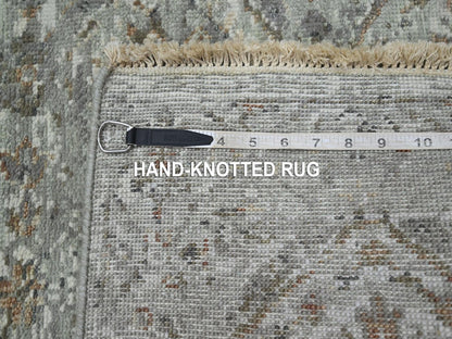 Oushak hand-knotted wool runner in Gray, 2'5" x 9'11" — SKU O075754 (view 7)