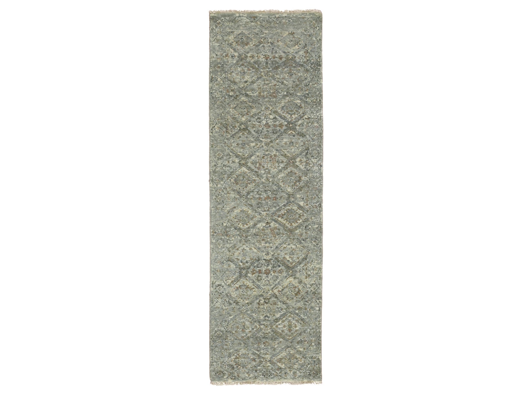 Oushak hand-knotted wool runner in Gray, 2'4" x 7'10" — SKU O075755