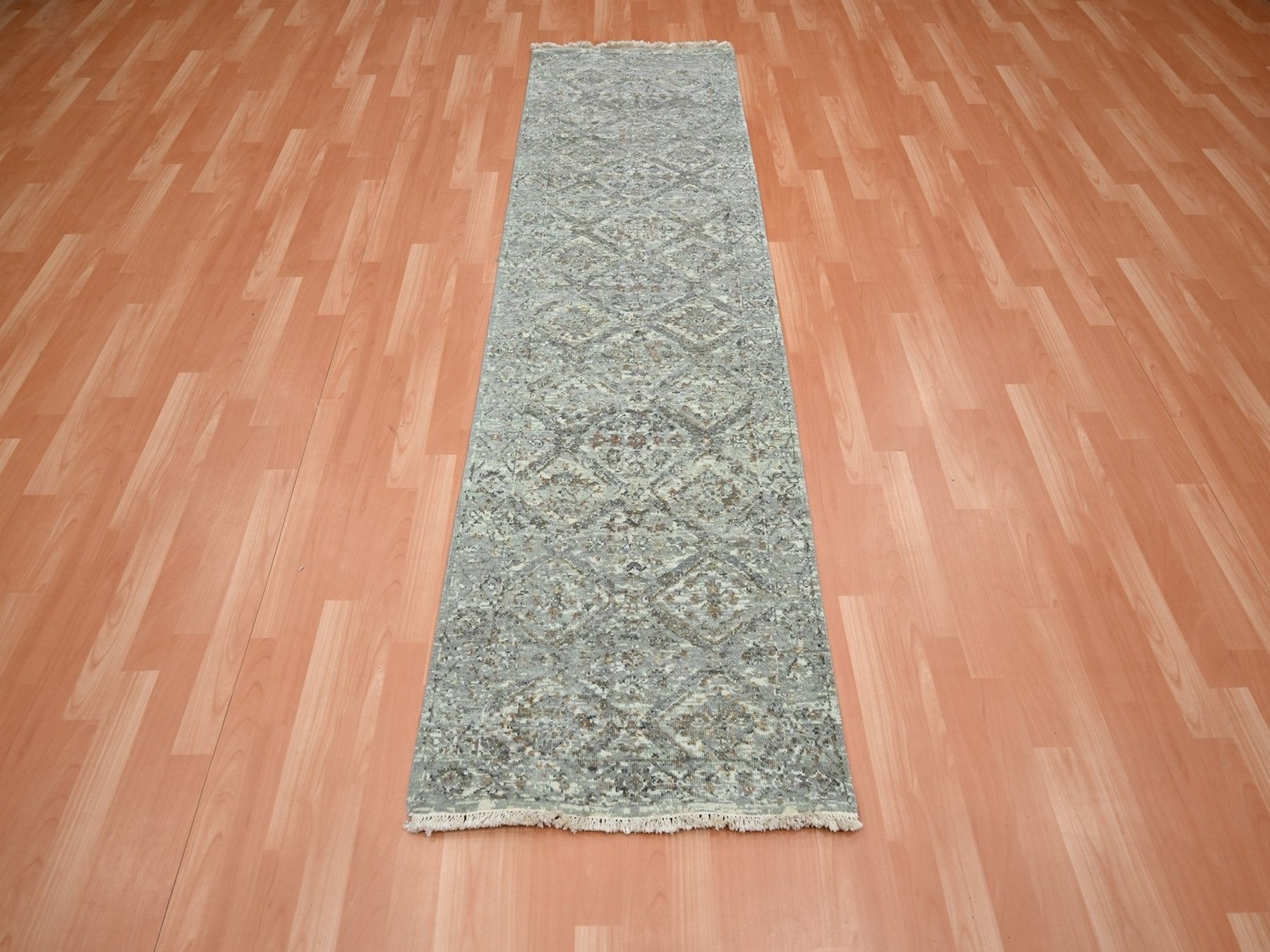 Oushak hand-knotted wool runner in Gray, 2'4" x 7'10" — SKU O075755 (view 2)
