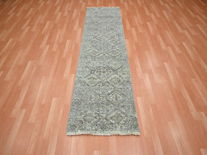 Oushak hand-knotted wool runner in Gray, 2'4" x 7'10" — SKU O075755 (view 2)