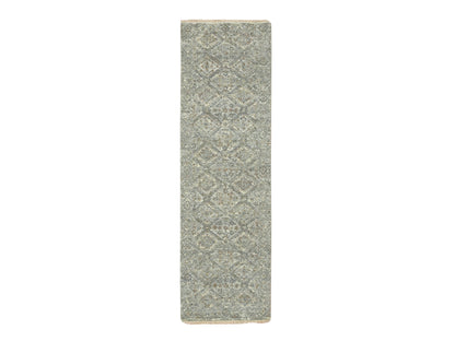 Oushak hand-knotted wool runner in Gray, 2'4" x 7'11" — SKU O075756
