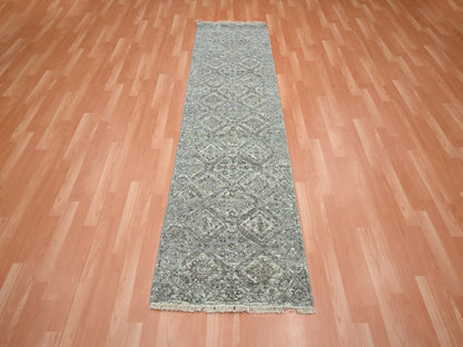 Oushak hand-knotted wool runner in Gray, 2'4" x 7'11" — SKU O075756 (view 2)