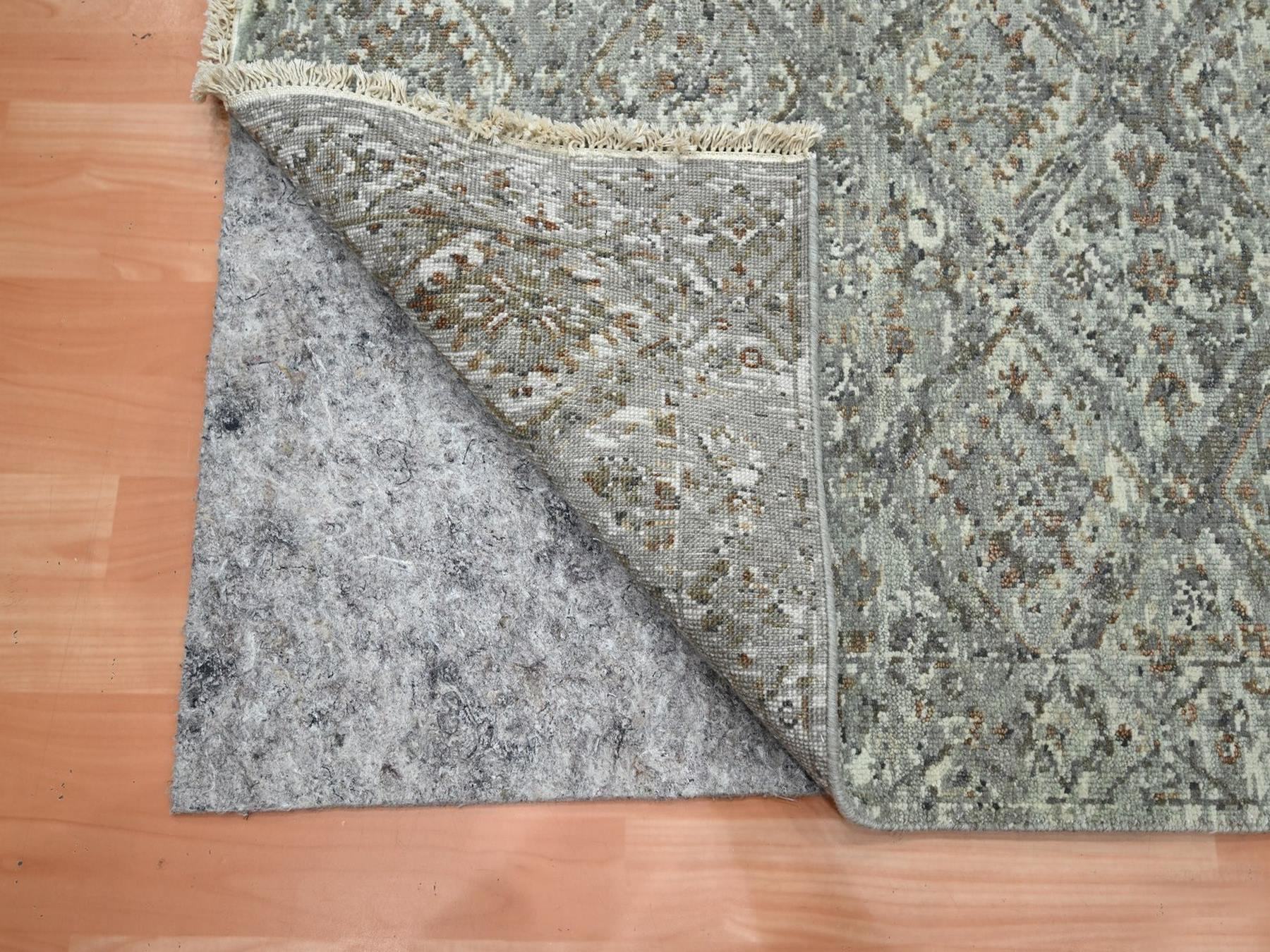 Oushak hand-knotted wool runner in Gray, 2'4" x 7'11" — SKU O075756 (view 3)